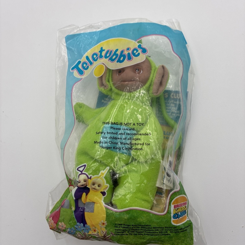 Vintage 1999 Teletubbies Dipsy Burger King Kids Club Clip-On Beanbag Plush Toy